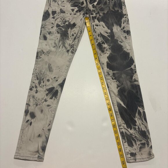 Levi Jeans 721 Womens 28 Black Bleached High Rise Acid Wash Punk Grunge - Picture 9 of 11